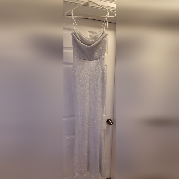 Erica Cowl Neck Mermaid Glitter Formal Dress - Picture 5 of 7